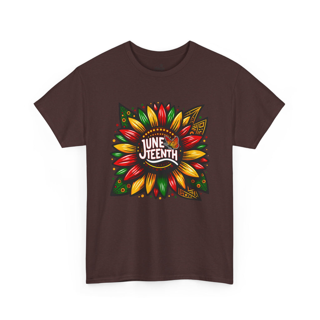 Juneteenth Floral Unisex Heavy Cotton Tee, Celebrate Freedom, Black History Month, Gift for Activists, Summer T-Shirt, Equality Apparel