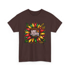 Juneteenth Floral Unisex Heavy Cotton Tee, Celebrate Freedom, Black History Month, Gift for Activists, Summer T-Shirt, Equality Apparel
