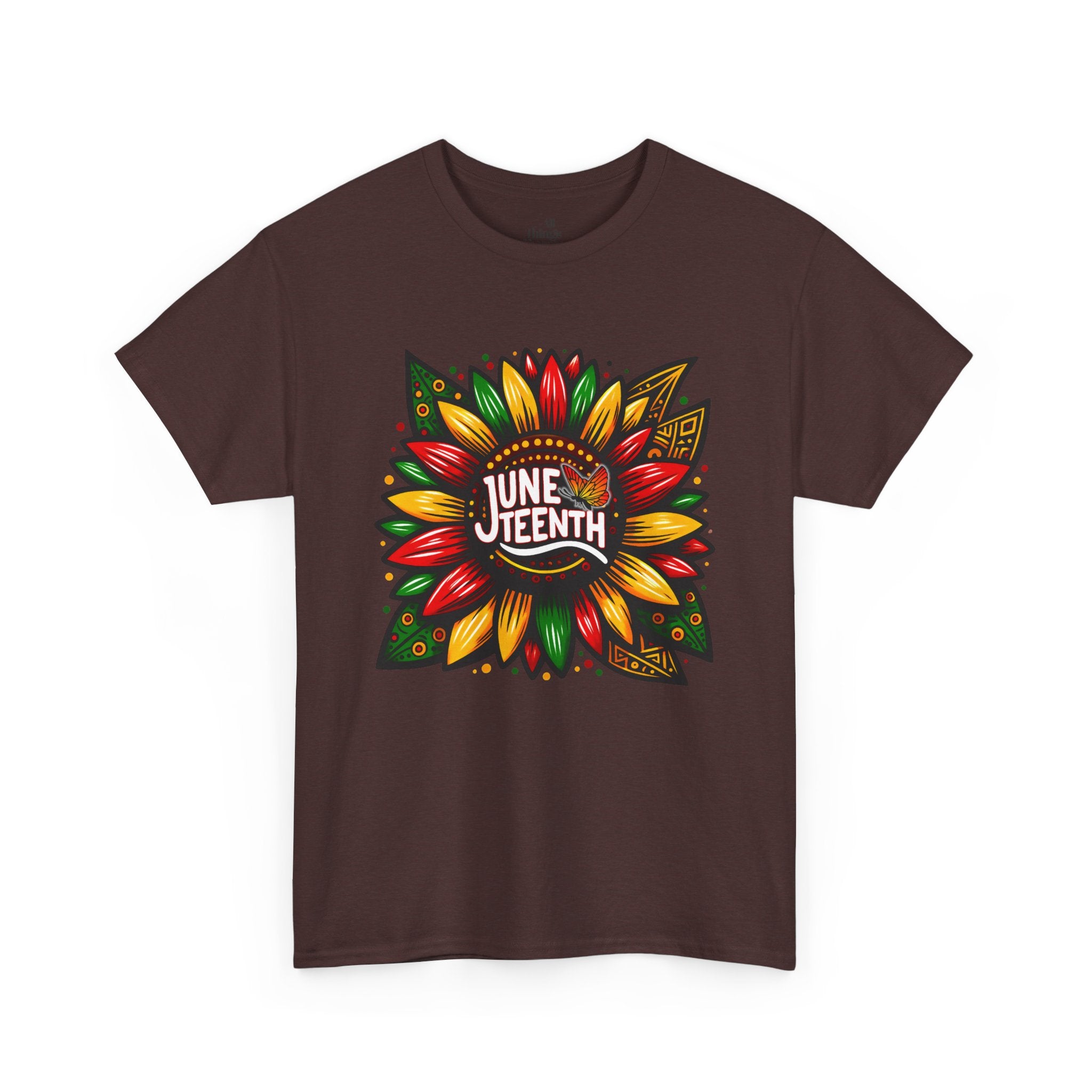 Juneteenth Floral Unisex Heavy Cotton Tee, Celebrate Freedom, Black History Month, Gift for Activists, Summer T-Shirt, Equality Apparel