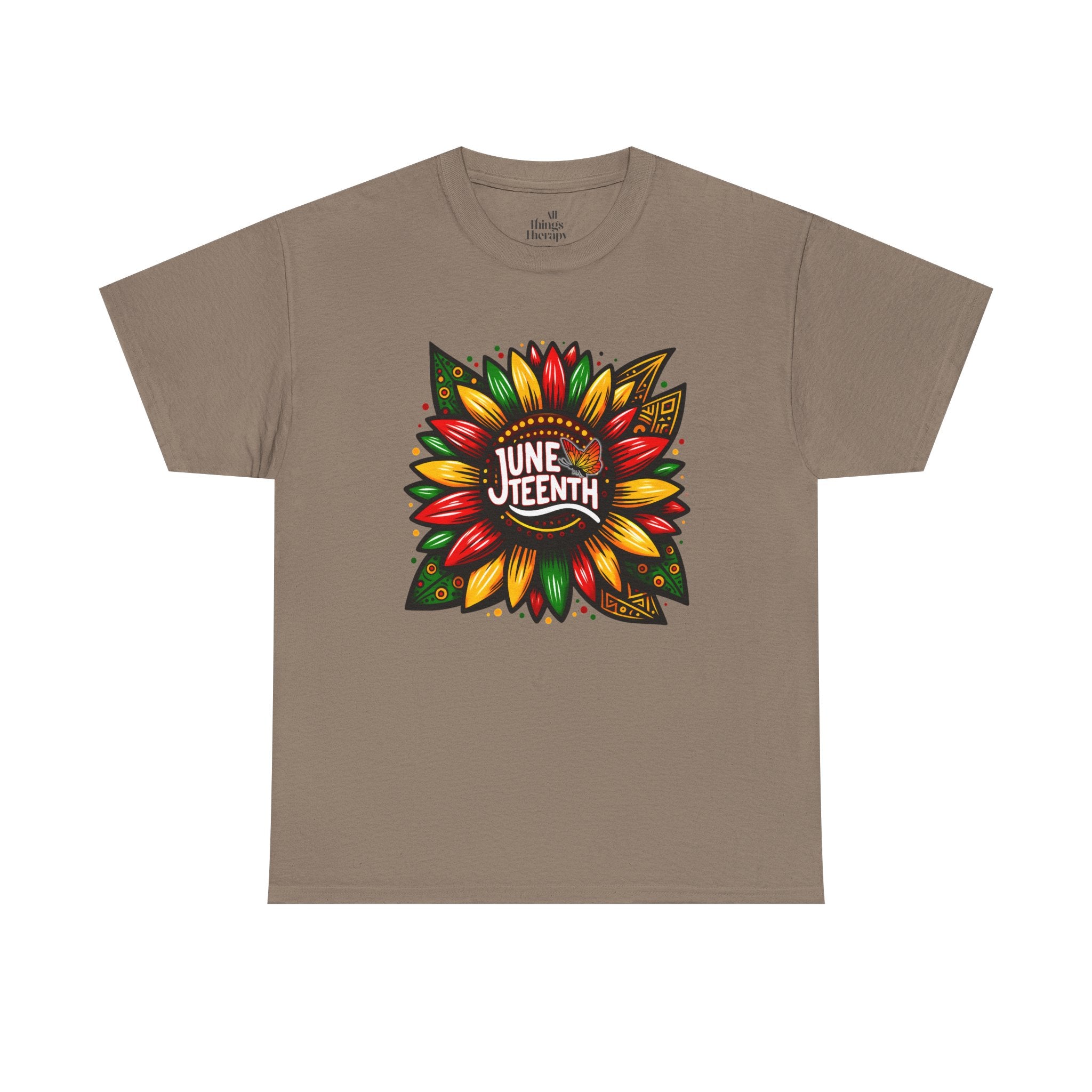 Juneteenth Floral Unisex Heavy Cotton Tee, Celebrate Freedom, Black History Month, Gift for Activists, Summer T-Shirt, Equality Apparel