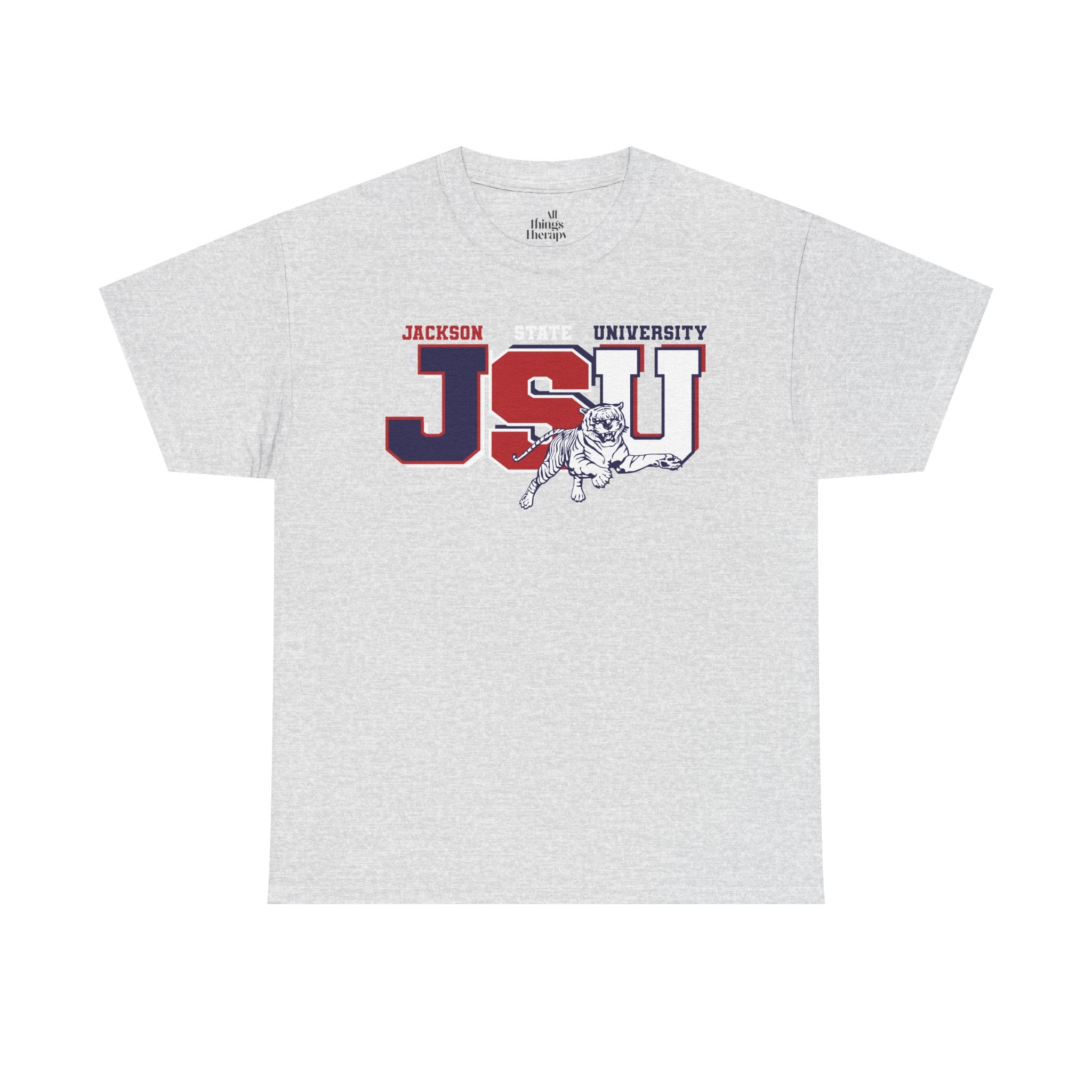 Unisex Heavy Cotton Tee, Jackson University Spirit Shirt, College Apparel, Graduation Gift, Casual Wear, School Pride Tee