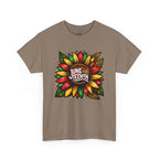 Juneteenth Floral Unisex Heavy Cotton Tee, Celebrate Freedom, Black History Month, Gift for Activists, Summer T-Shirt, Equality Apparel