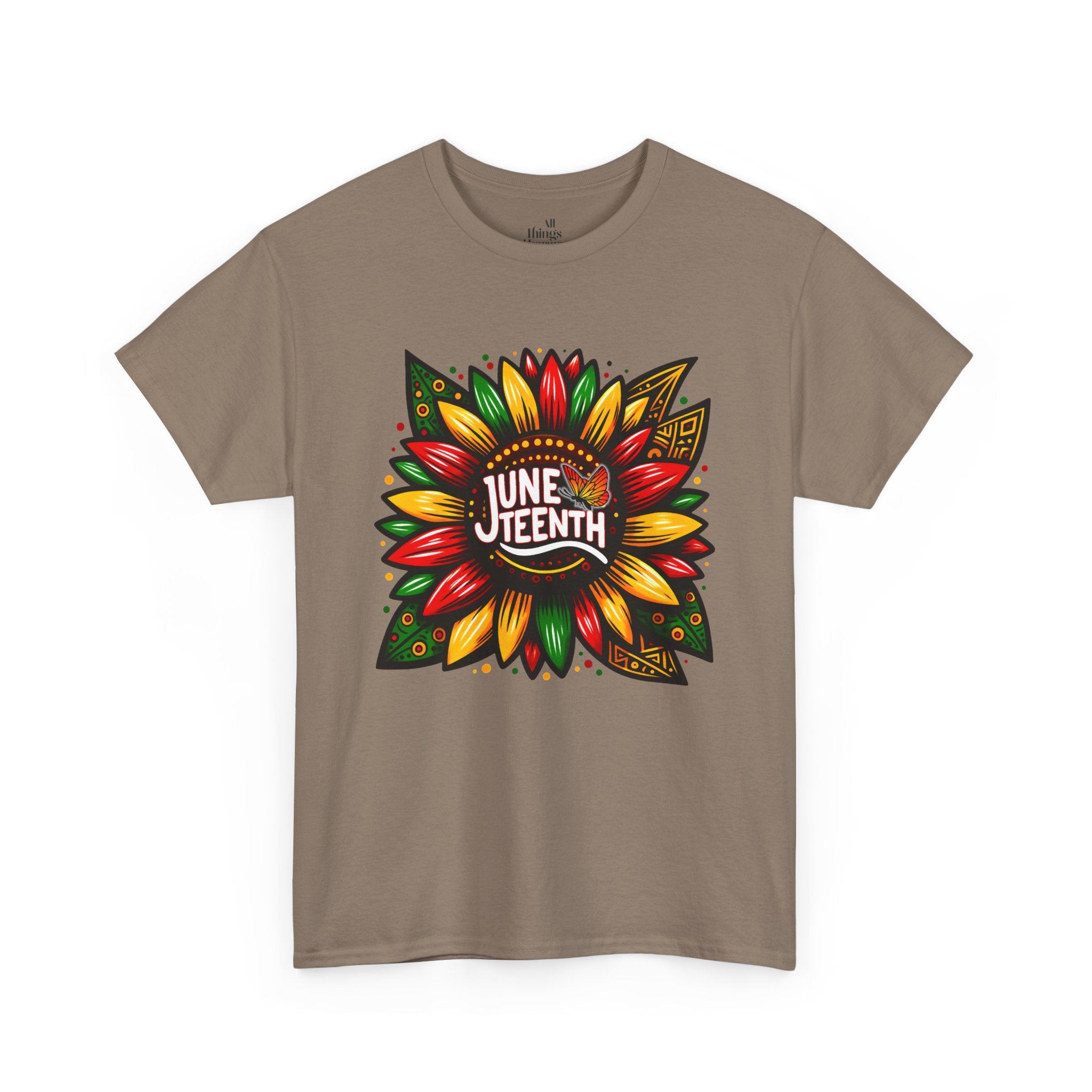 Juneteenth Floral Unisex Heavy Cotton Tee, Celebrate Freedom, Black History Month, Gift for Activists, Summer T-Shirt, Equality Apparel