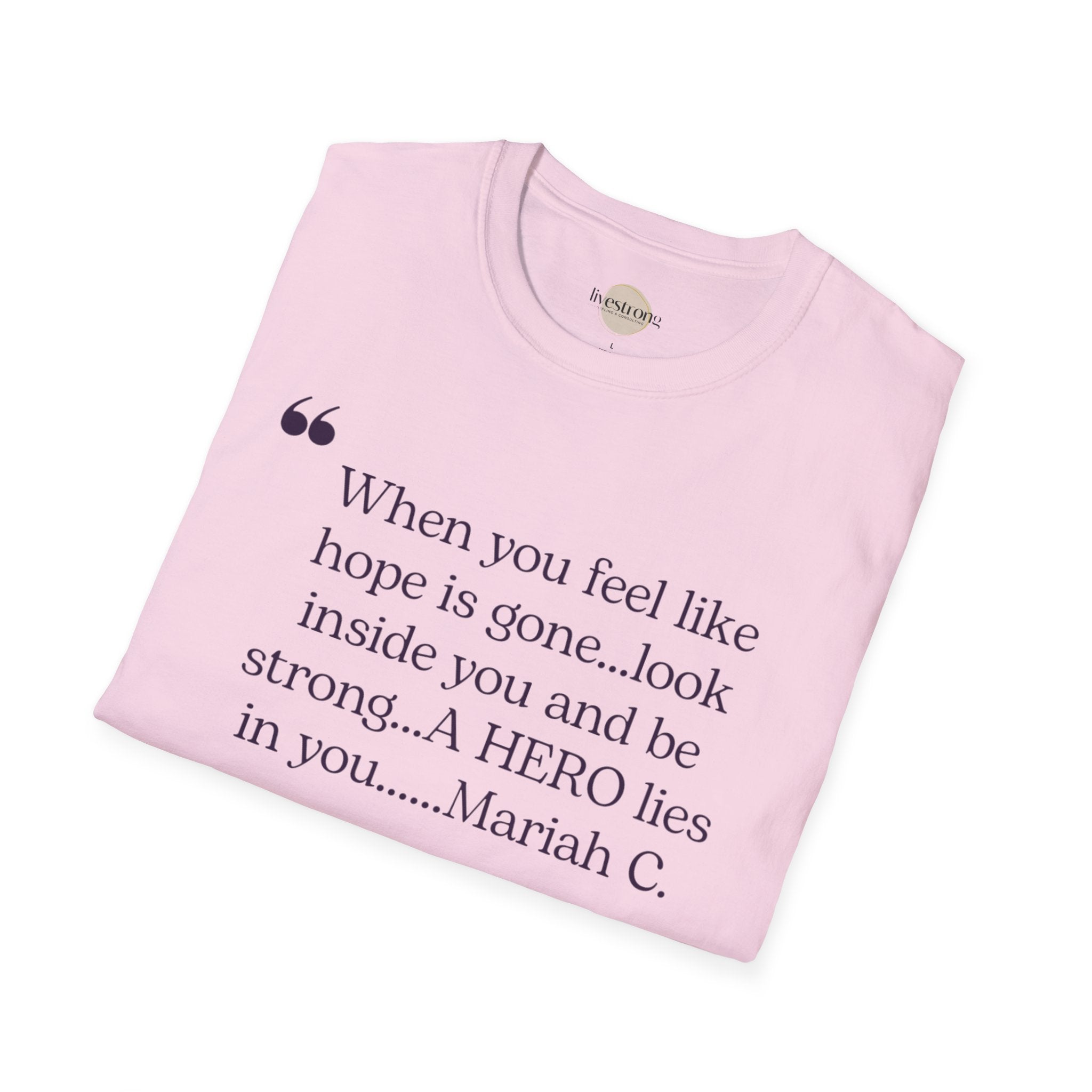 Inspirational Quote T-Shirt - A Hero Lies Within