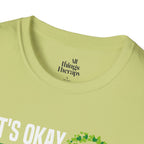 Mental Health Awareness Unisex Softstyle T-Shirt - Supportive Green Ribbon Design