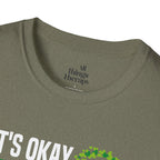 Mental Health Awareness Unisex Softstyle T-Shirt - Supportive Green Ribbon Design