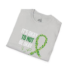 Mental Health Awareness Unisex Softstyle T-Shirt - Supportive Green Ribbon Design