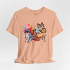 Be Yourself Butterfly T-Shirt — Inspirational Floral Watercolor Tee