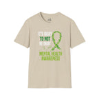 Mental Health Awareness Unisex Softstyle T-Shirt - Supportive Green Ribbon Design