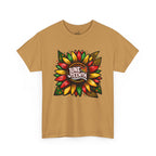 Juneteenth Floral Unisex Heavy Cotton Tee, Celebrate Freedom, Black History Month, Gift for Activists, Summer T-Shirt, Equality Apparel