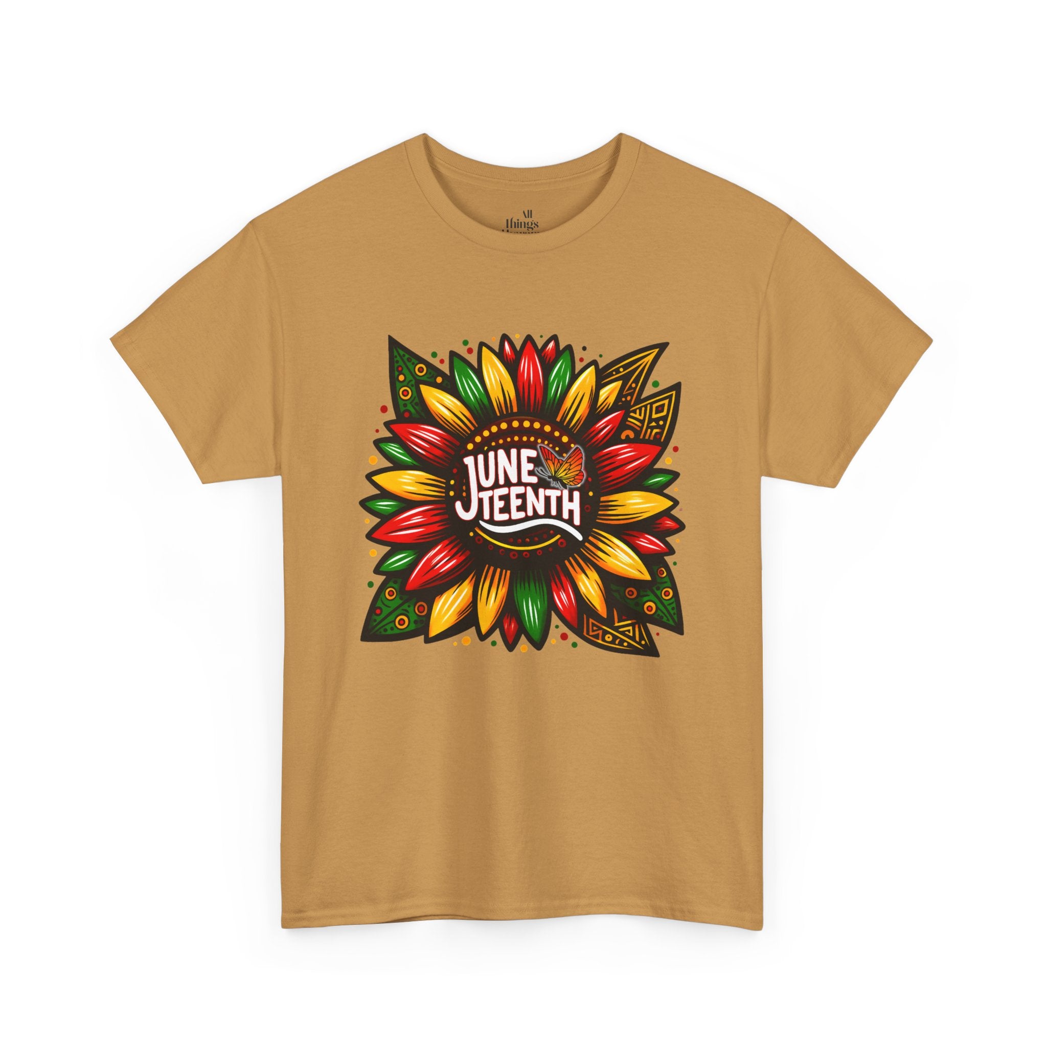 Juneteenth Floral Unisex Heavy Cotton Tee, Celebrate Freedom, Black History Month, Gift for Activists, Summer T-Shirt, Equality Apparel