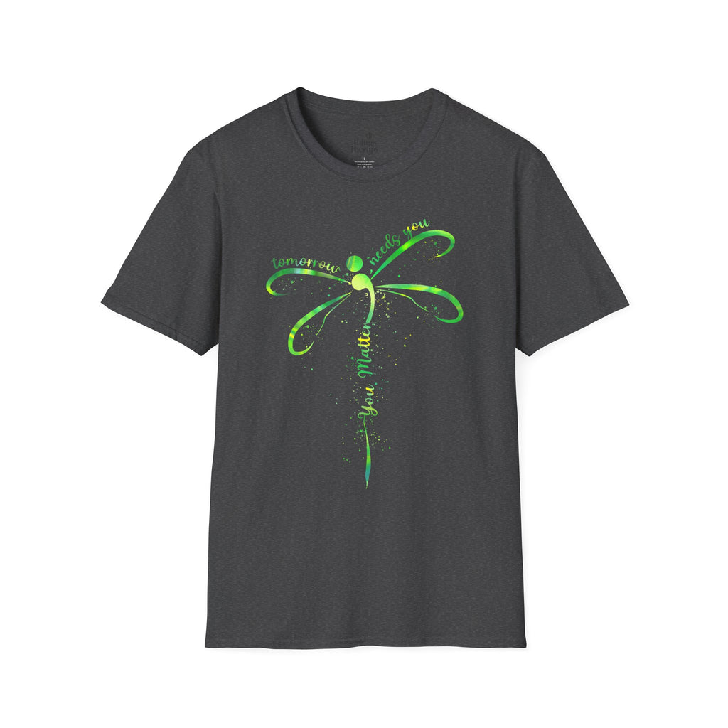 Dragonfly Graphic T-Shirt — "Tomorrow Needs You" Inspirational Tee
