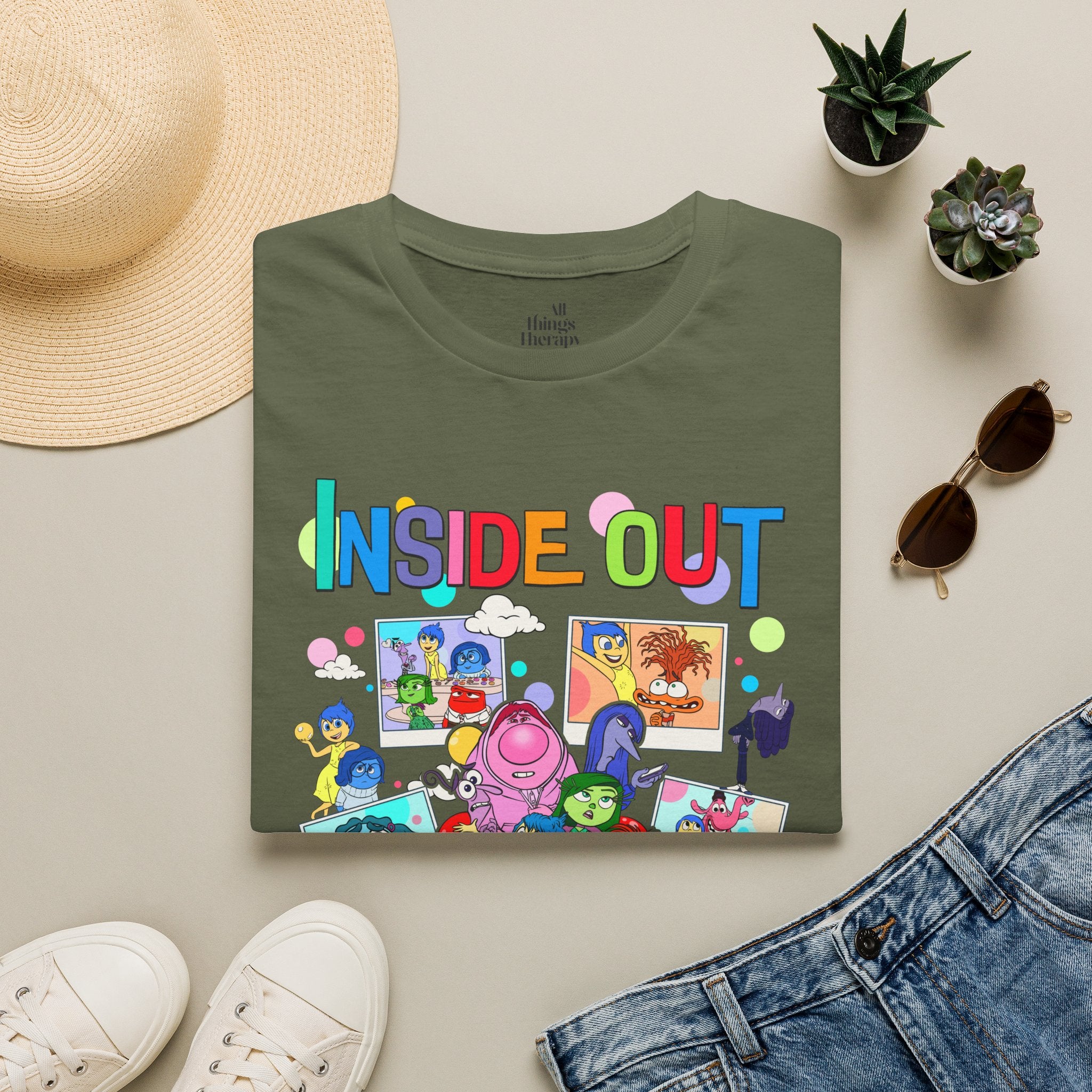 Inside Out Characters T‑Shirt — Colorful Pixar Emotion Graphic Tee