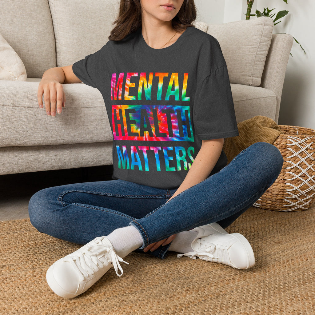Mental Health Matters T-Shirt — Rainbow Tie-Dye Awareness Tee