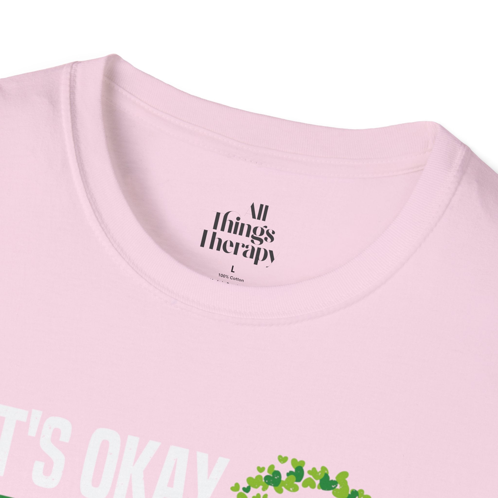 Mental Health Awareness Unisex Softstyle T-Shirt - Supportive Green Ribbon Design