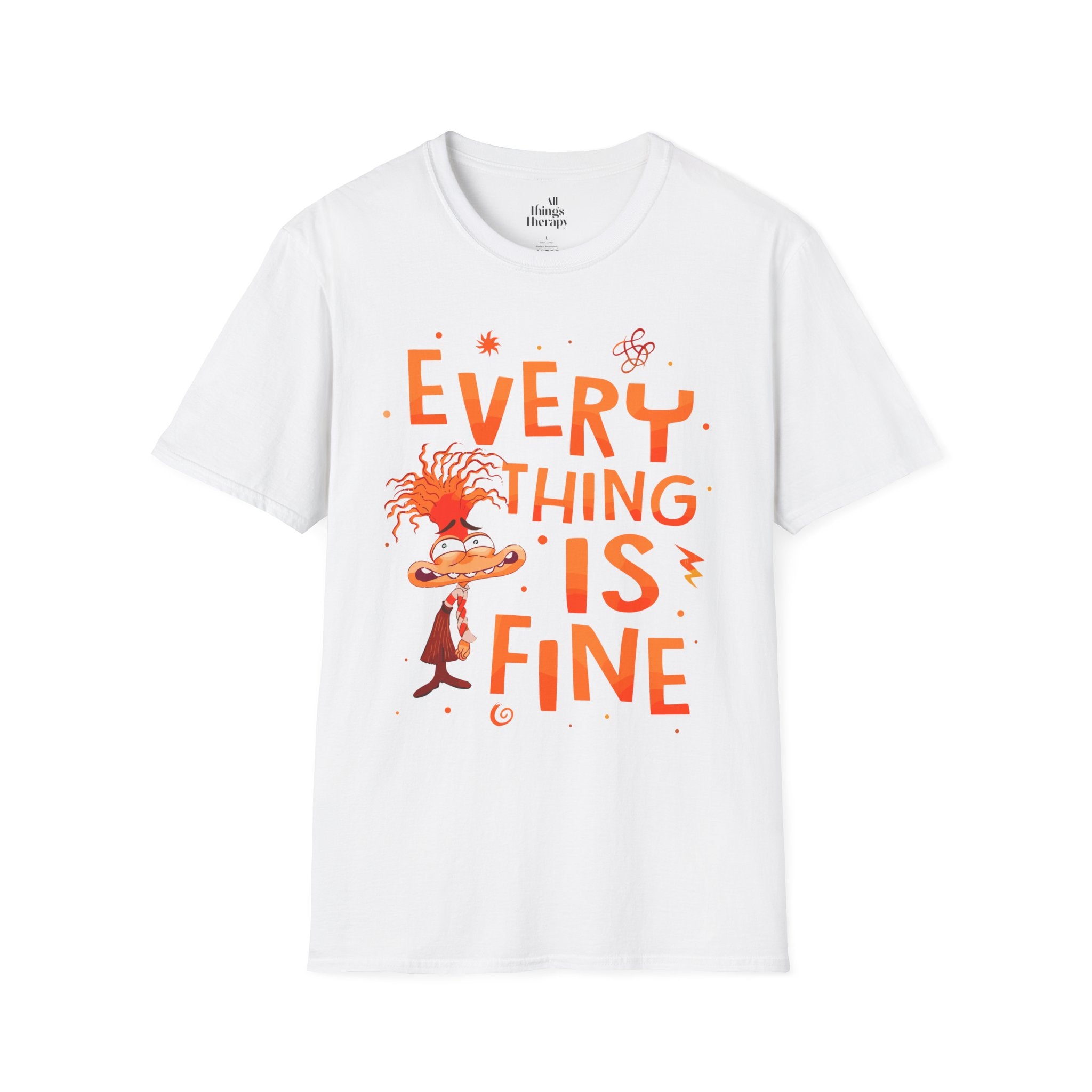 Everything Is Fine T-Shirt — Funny Retro Cartoon Stress Relief Tee