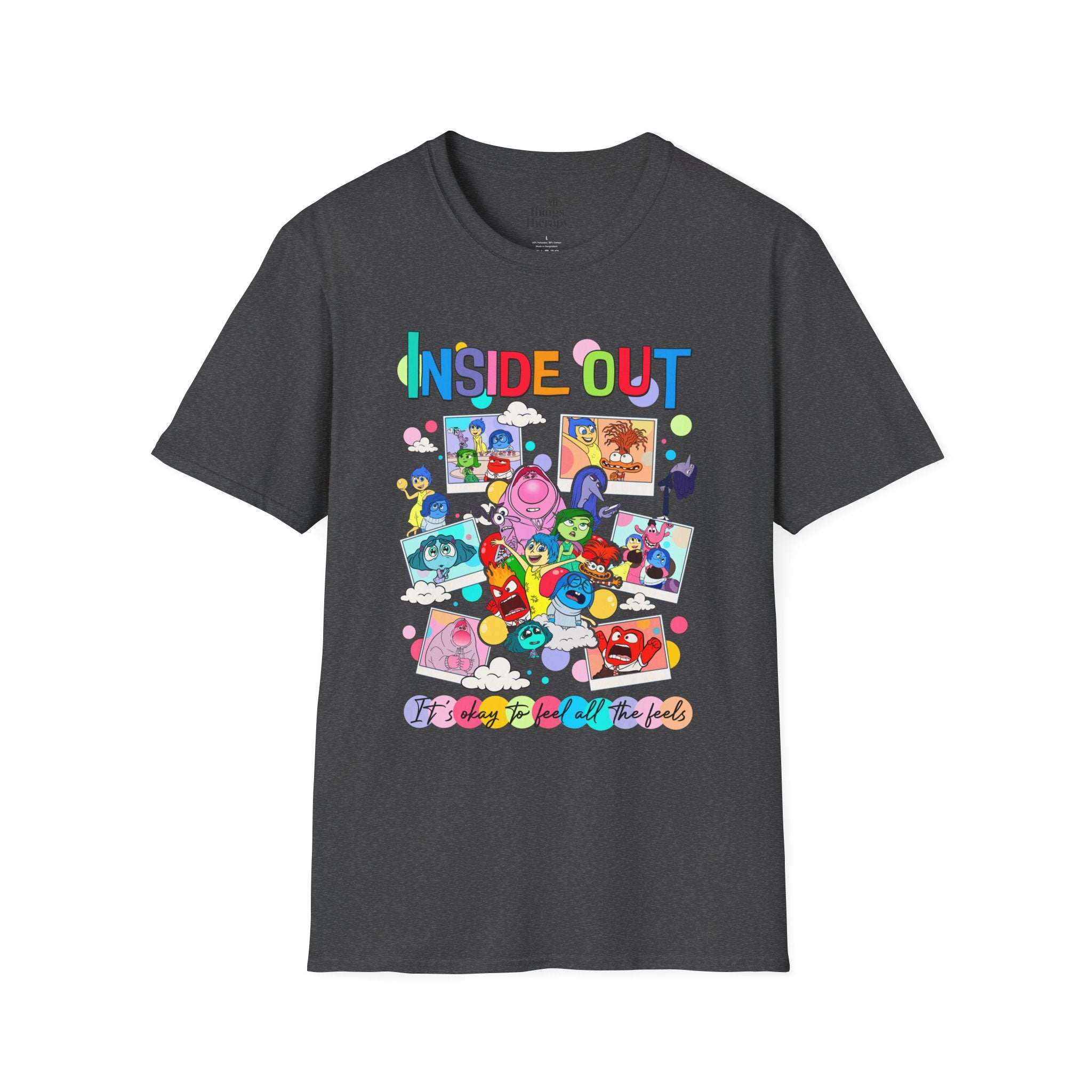 Inside Out Characters T‑Shirt — Colorful Pixar Emotion Graphic Tee