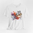 Be Yourself Butterfly T-Shirt — Inspirational Floral Watercolor Tee