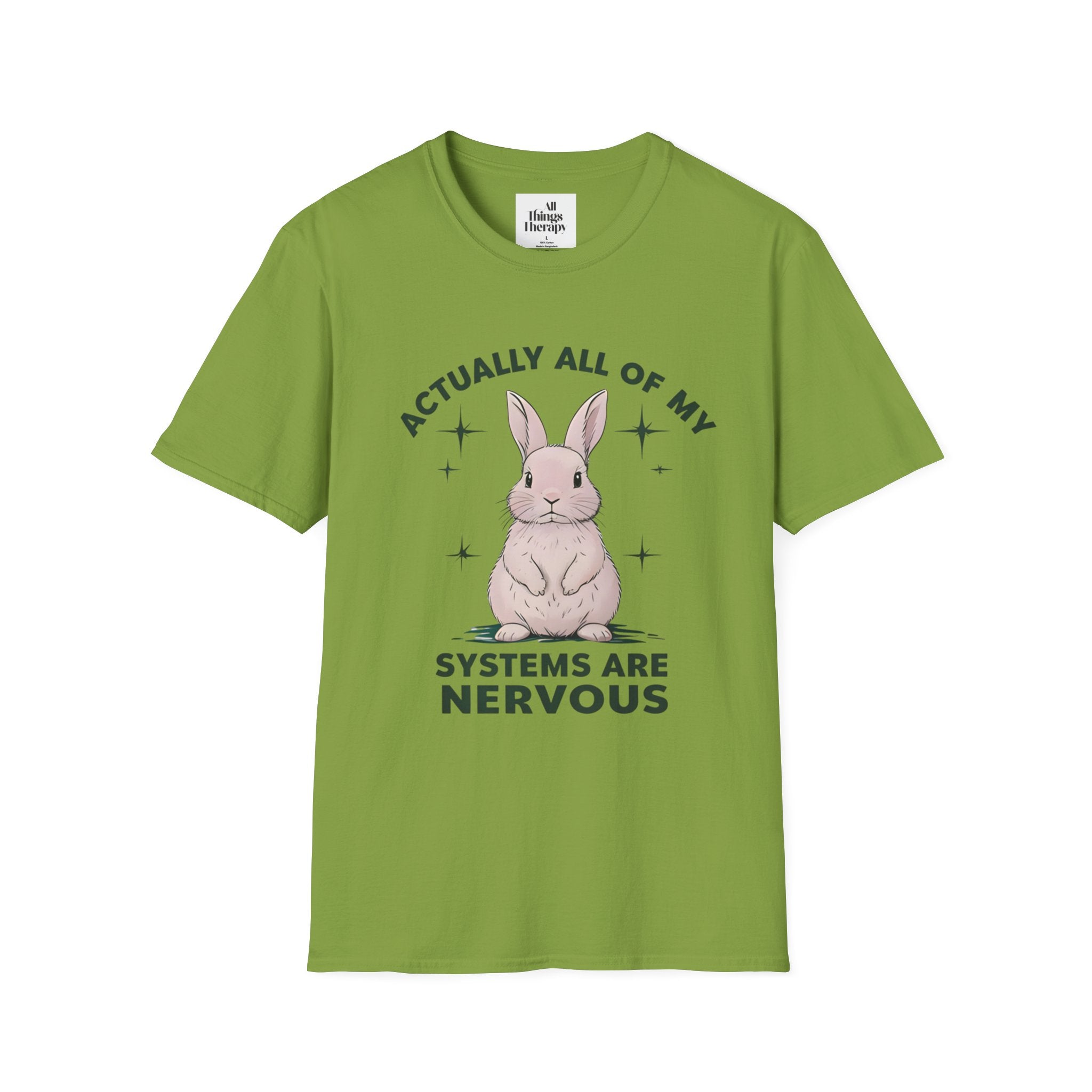 Bunny Graphic Tee - 'Actually All of My Systems Are Nervous' Unisex T-Shirt