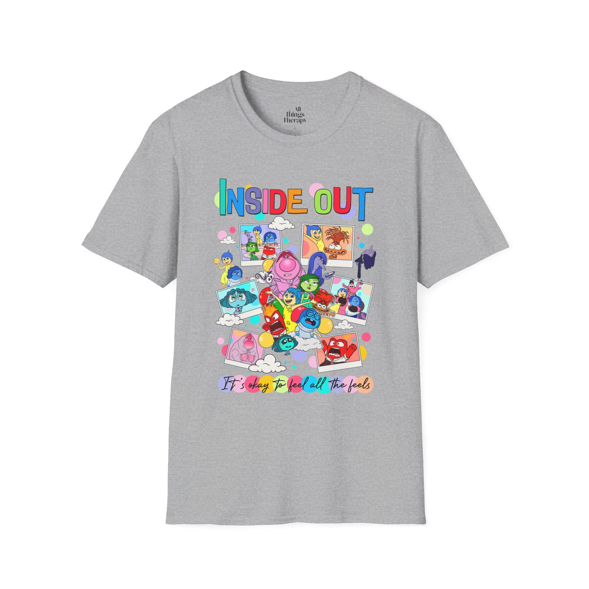 Inside Out Characters T‑Shirt — Colorful Pixar Emotion Graphic Tee