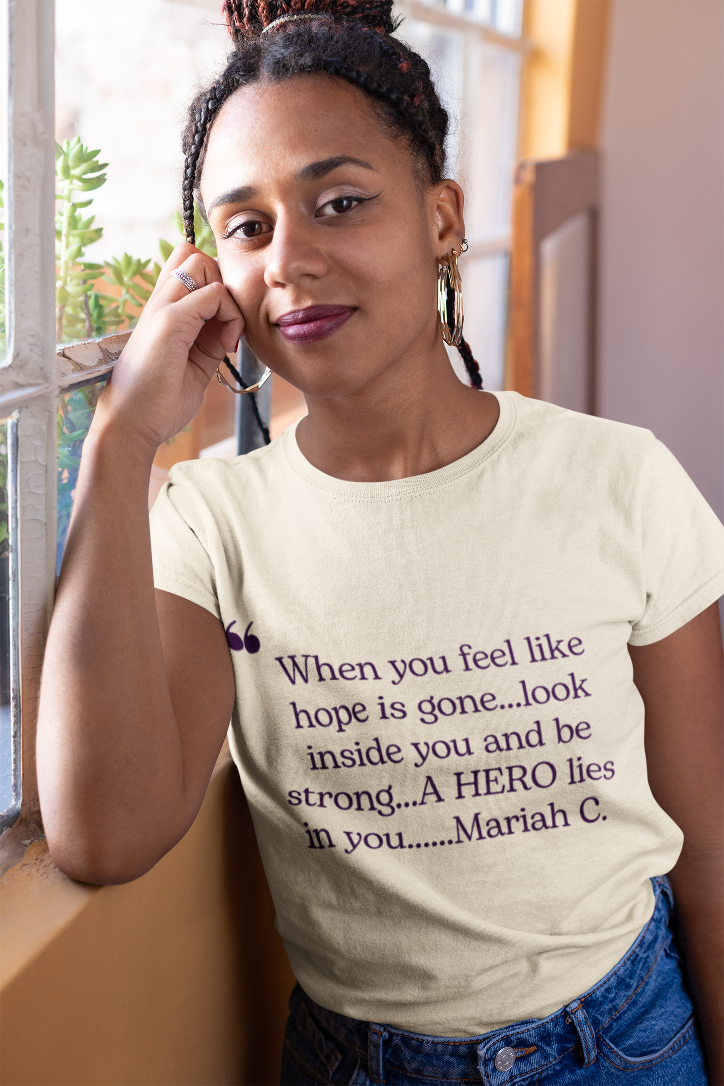 Inspirational Quote T-Shirt - A Hero Lies Within