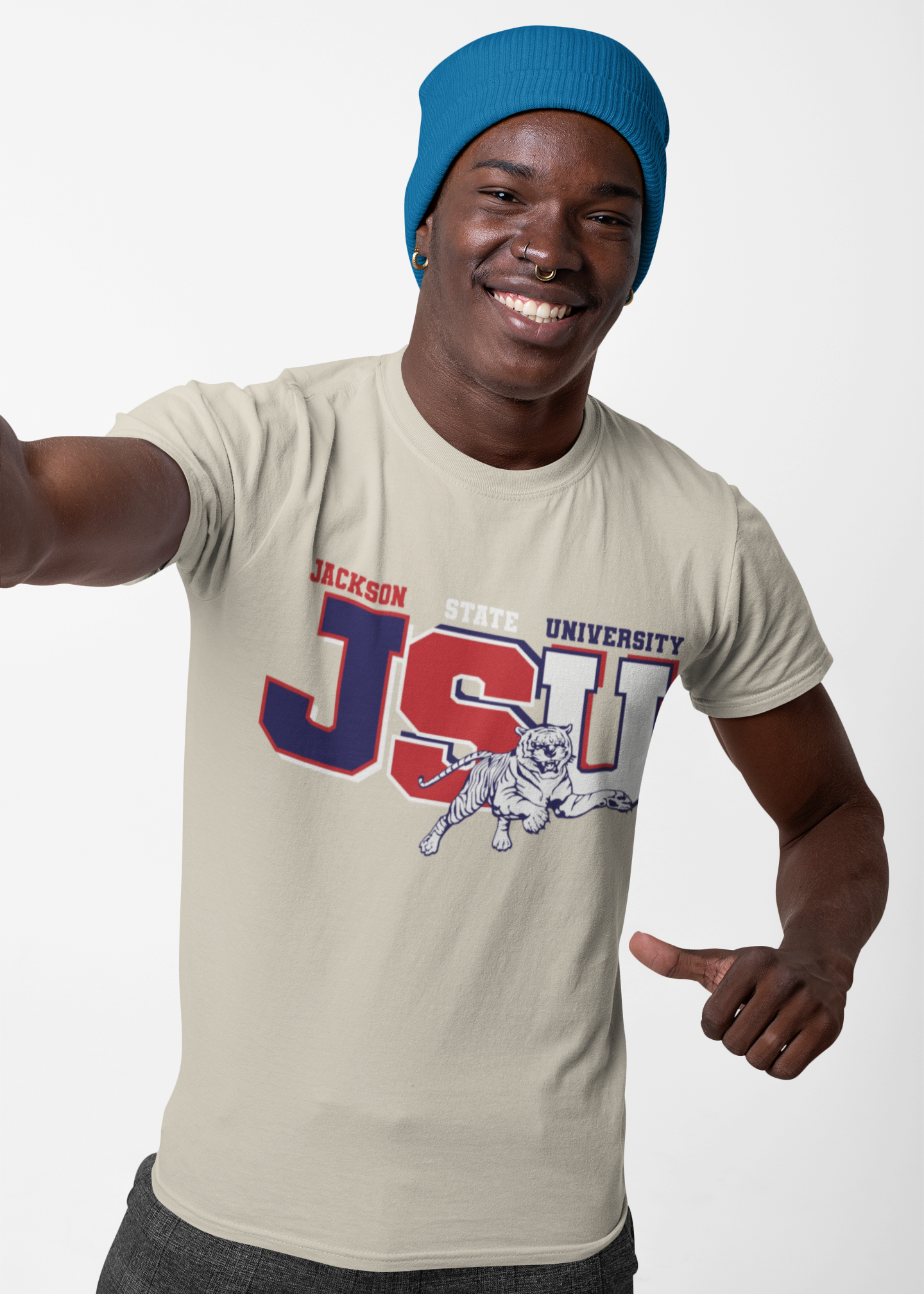 Unisex Heavy Cotton Tee, Jackson University Spirit Shirt, College Apparel, Graduation Gift, Casual Wear, School Pride Tee