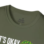 Mental Health Awareness Unisex Softstyle T-Shirt - Supportive Green Ribbon Design