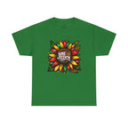 Juneteenth Floral Unisex Heavy Cotton Tee, Celebrate Freedom, Black History Month, Gift for Activists, Summer T-Shirt, Equality Apparel