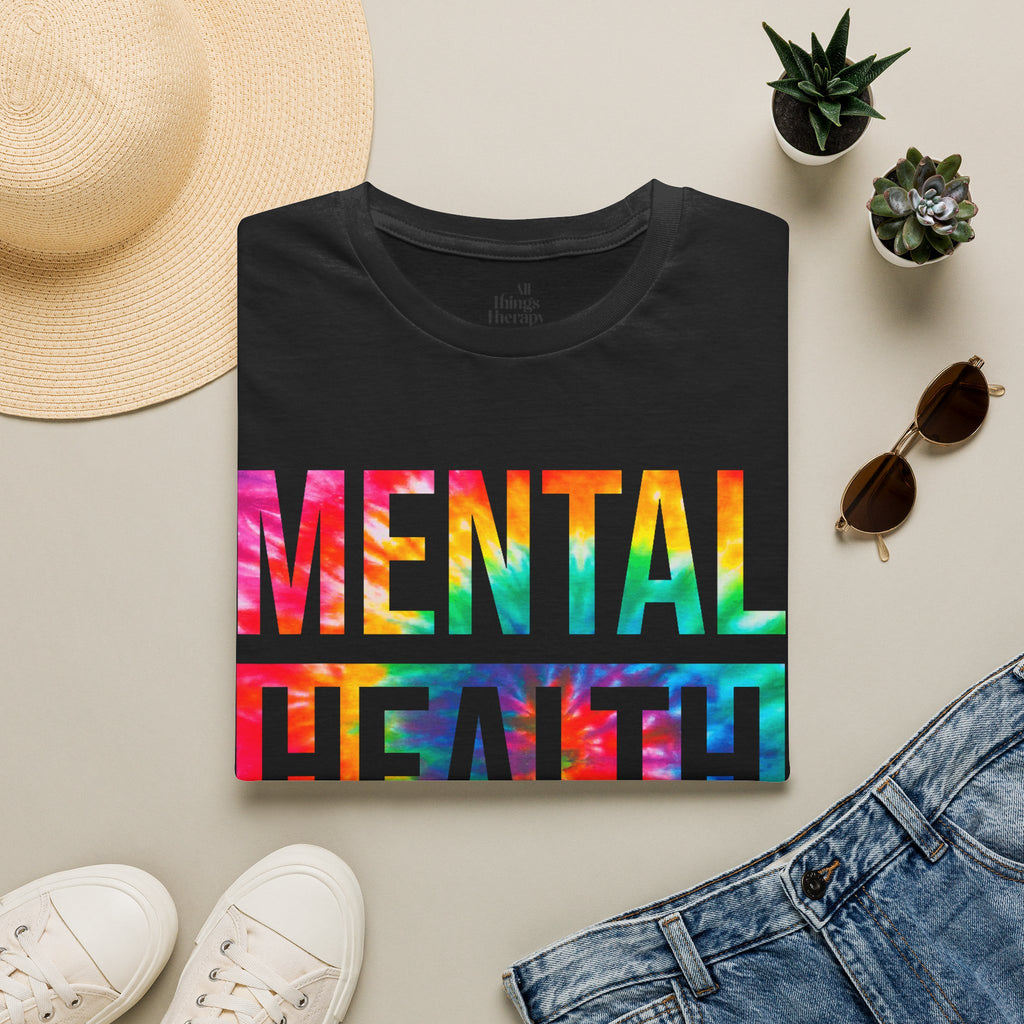 Mental Health Matters T-Shirt — Rainbow Tie-Dye Awareness Tee