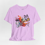 Be Yourself Butterfly T-Shirt — Inspirational Floral Watercolor Tee