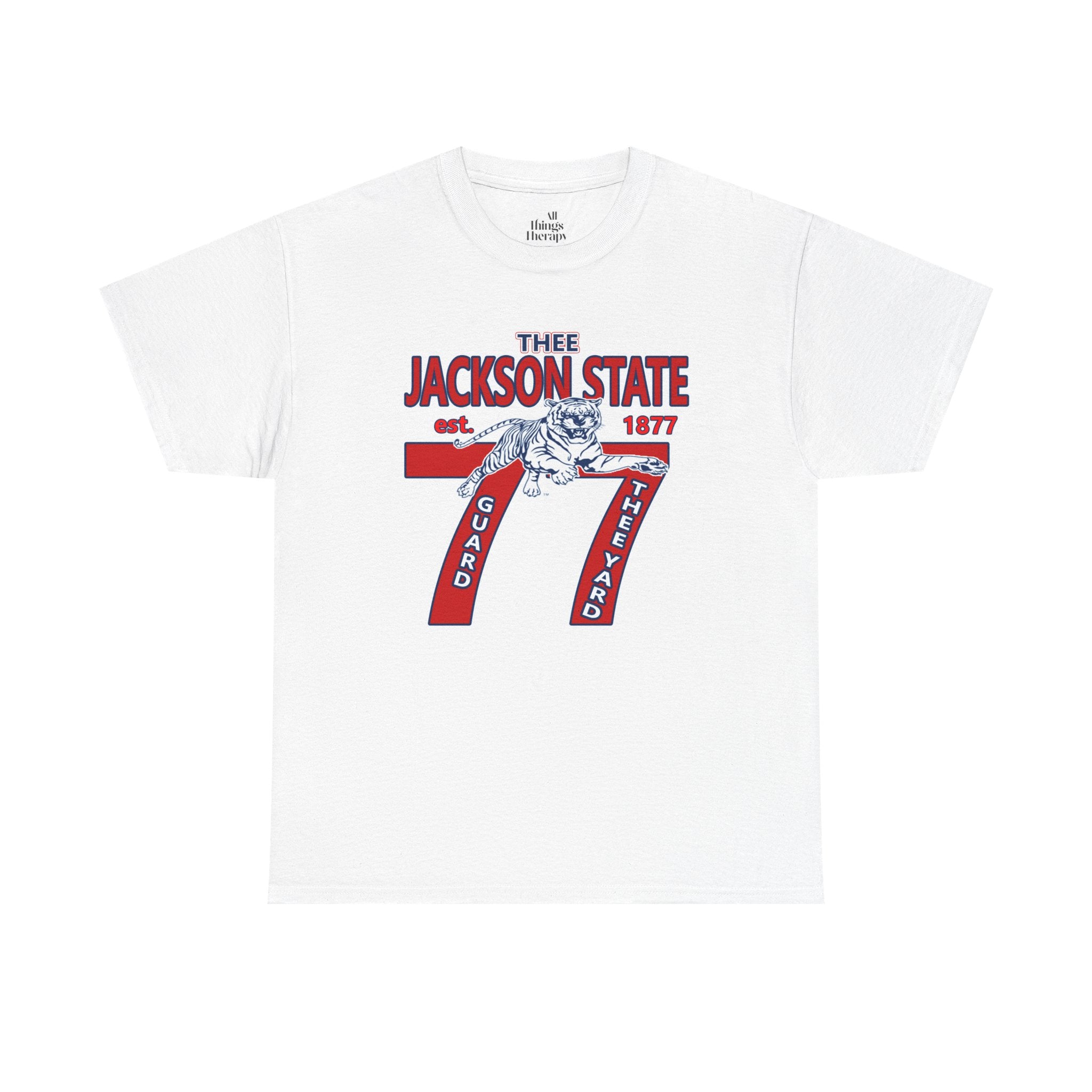 Vintage Jackson State Tee, Unisex Heavy Cotton T-Shirt, College Spirit Wear, Retro Graphic Tee, Gift for Graduates