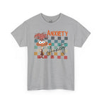 Anxiety Family Graphic Tee — Cute Checkerboard Monster Mental Health Shirt