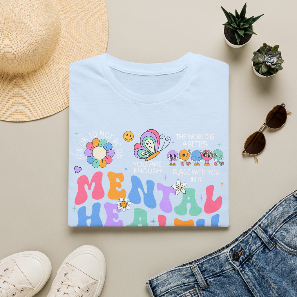 Mental Health Matters T-Shirt — Retro Rainbow Positivity Tee