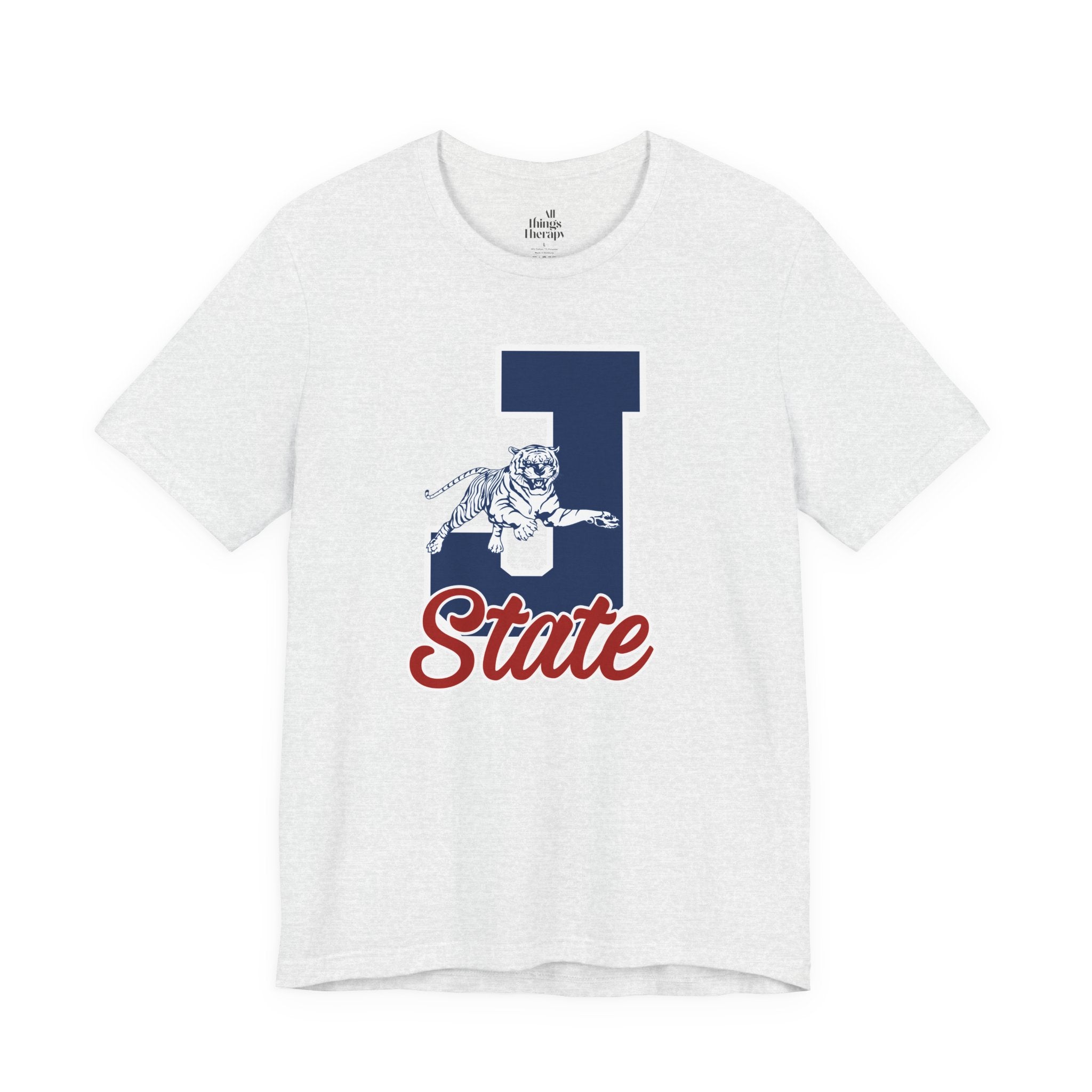 J State Tiger Graphic Tee, Vintage College Shirt, Unisex Casual Wear, School Spirit Apparel, Gift for Students and Alumni