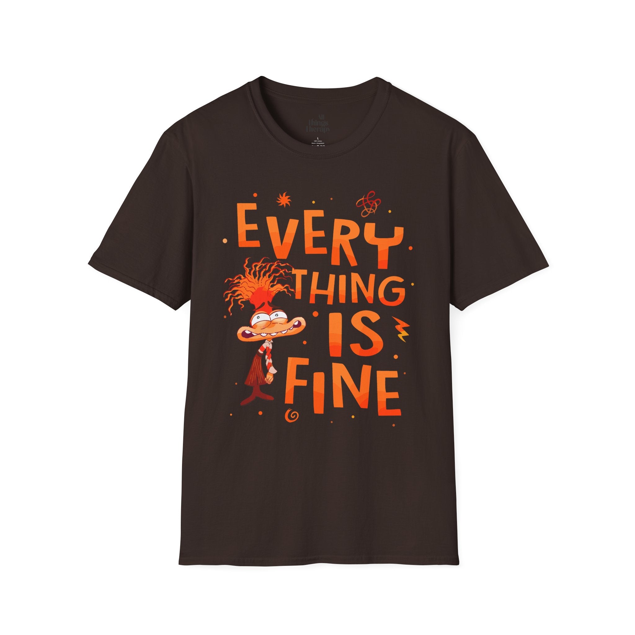 Everything Is Fine T-Shirt — Funny Retro Cartoon Stress Relief Tee