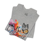 Be Yourself Butterfly T-Shirt — Inspirational Floral Watercolor Tee