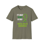 Mental Health Awareness Unisex Softstyle T-Shirt - Supportive Green Ribbon Design