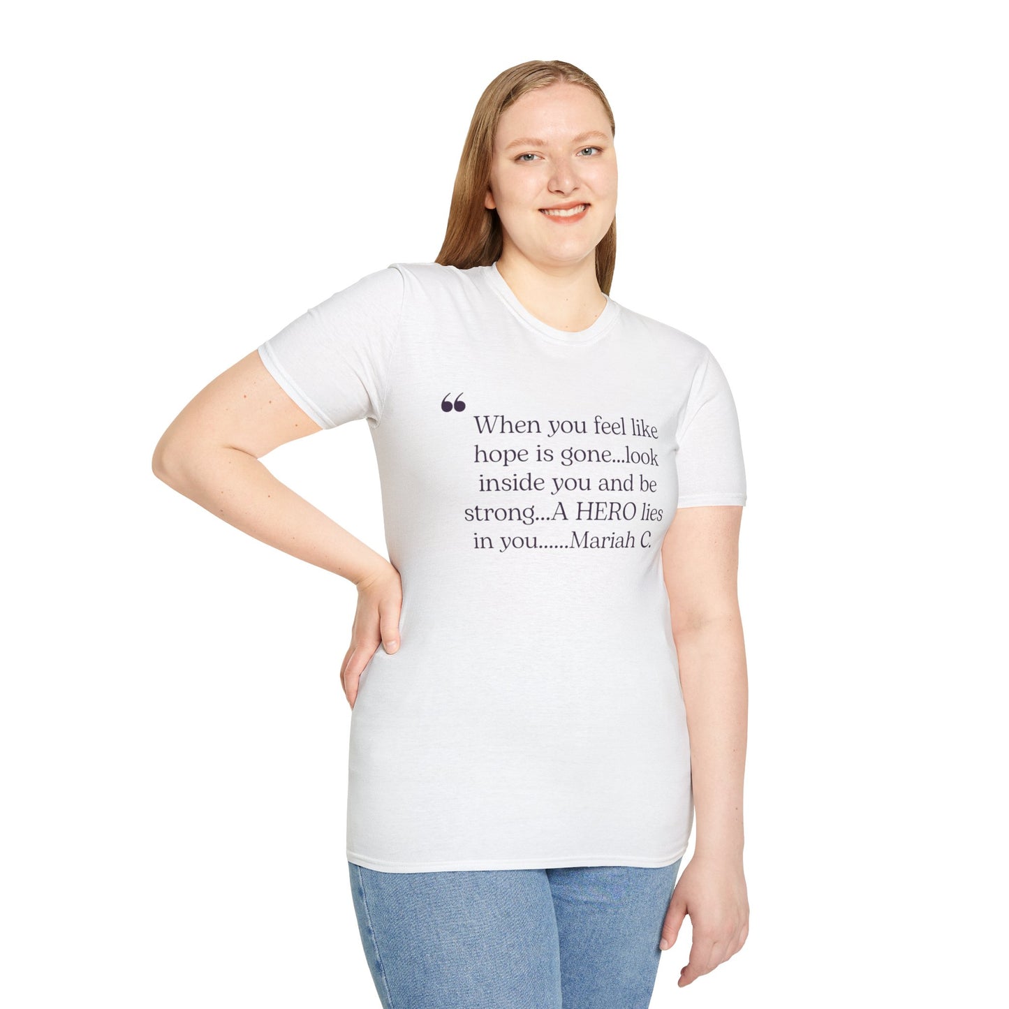 Inspirational Quote T-Shirt - A Hero Lies Within