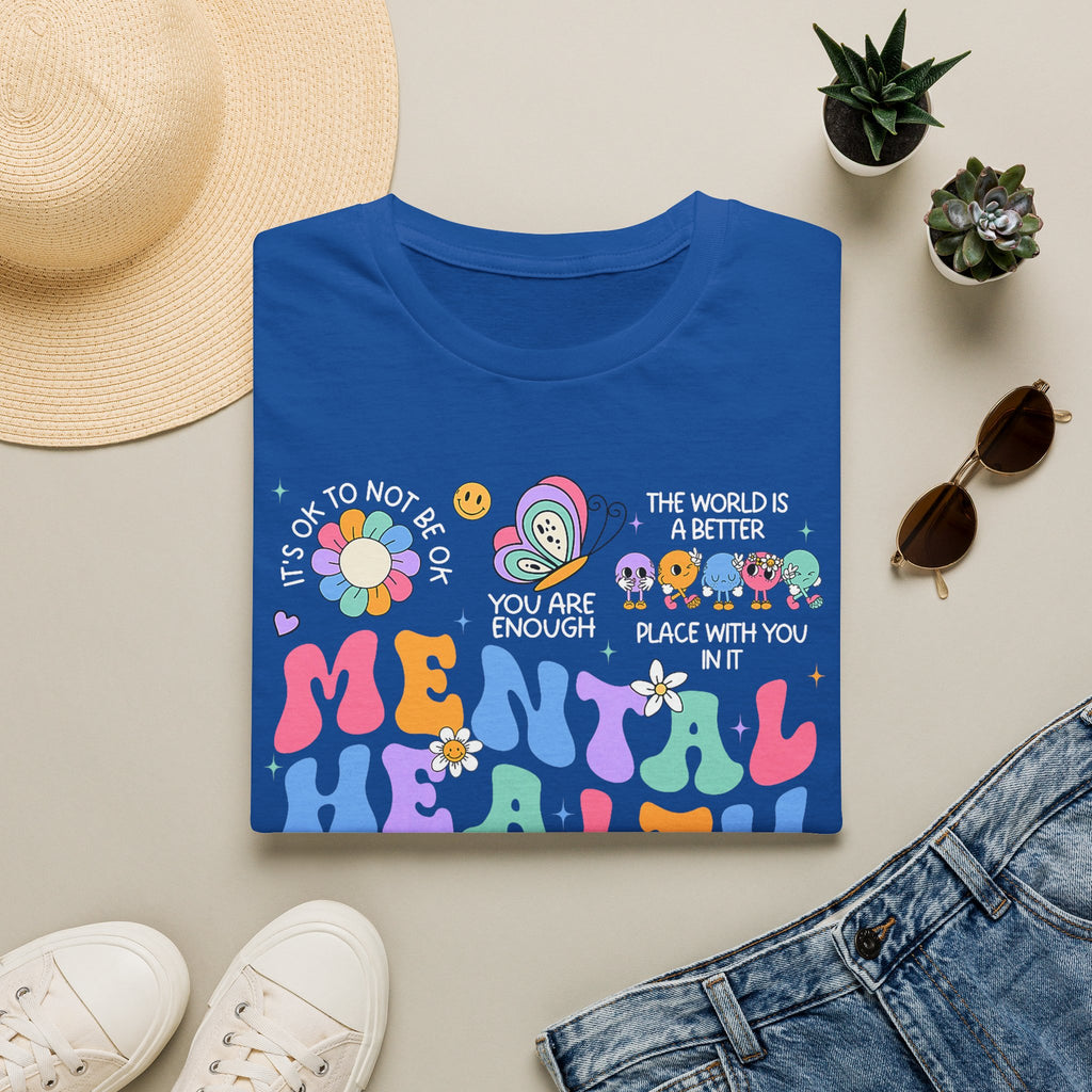 Mental Health Matters T-Shirt — Retro Rainbow Positivity Tee