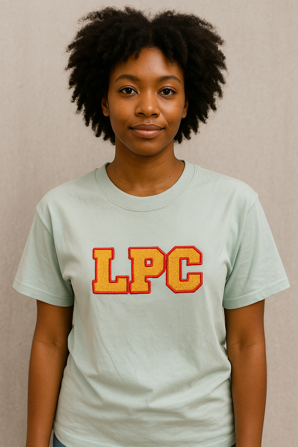 Green LPC Tshirt with Yellow Embroidery