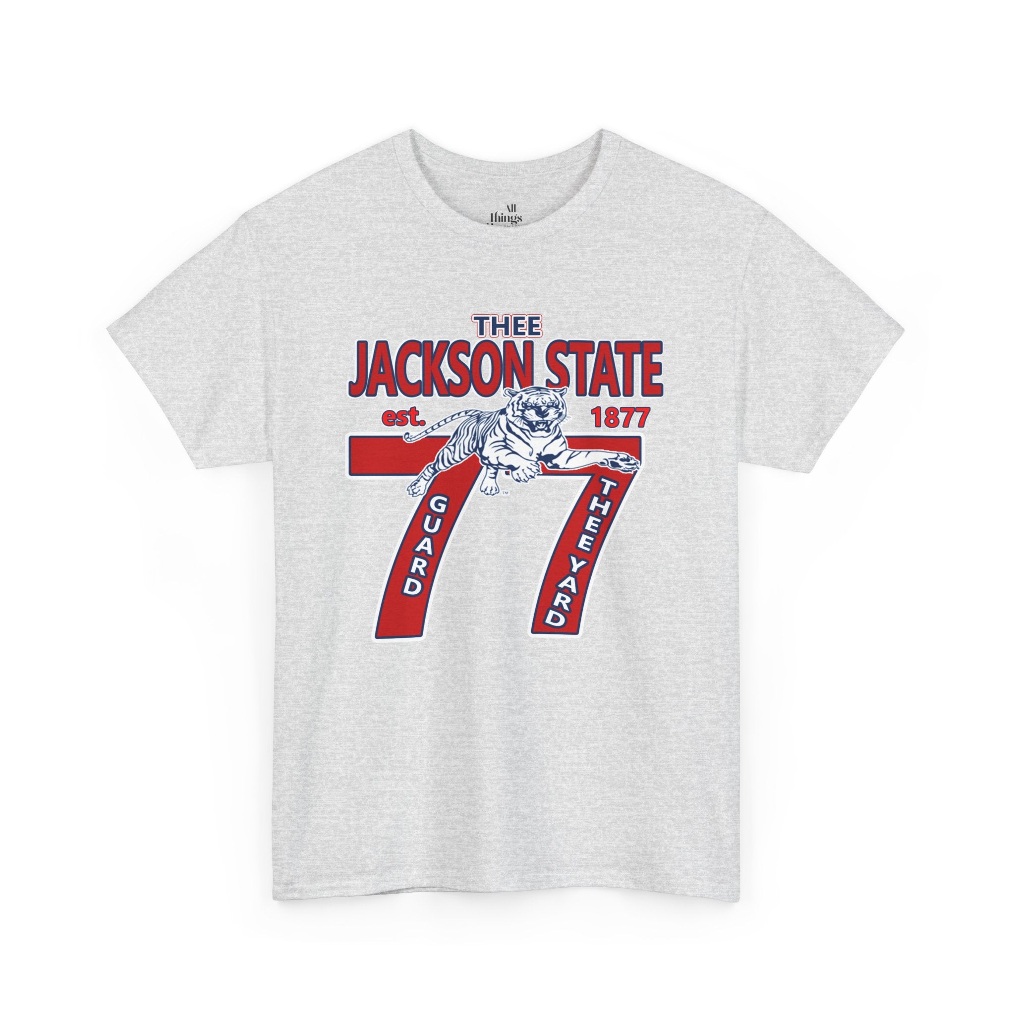 Vintage Jackson State Tee, Unisex Heavy Cotton T-Shirt, College Spirit Wear, Retro Graphic Tee, Gift for Graduates