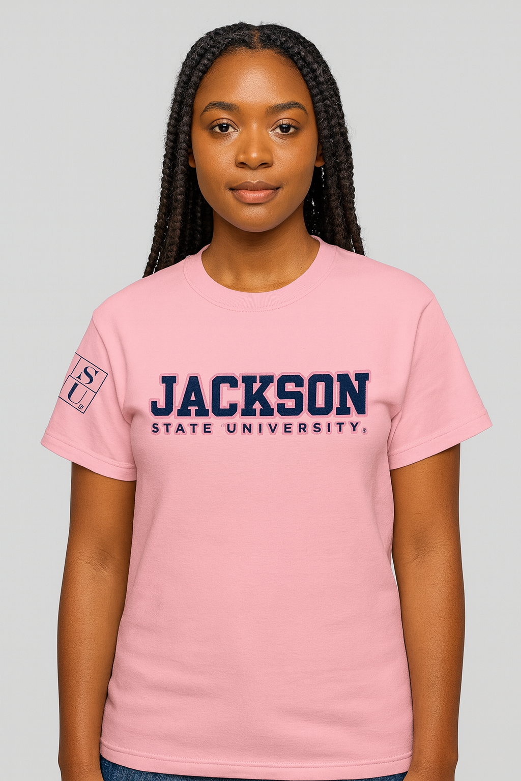 JSU pink and blue chenille tshirt PRE ORDER-EXPECTED SHIP DATE NOVEMBER 07