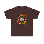 Juneteenth Floral Unisex Heavy Cotton Tee, Celebrate Freedom, Black History Month, Gift for Activists, Summer T-Shirt, Equality Apparel