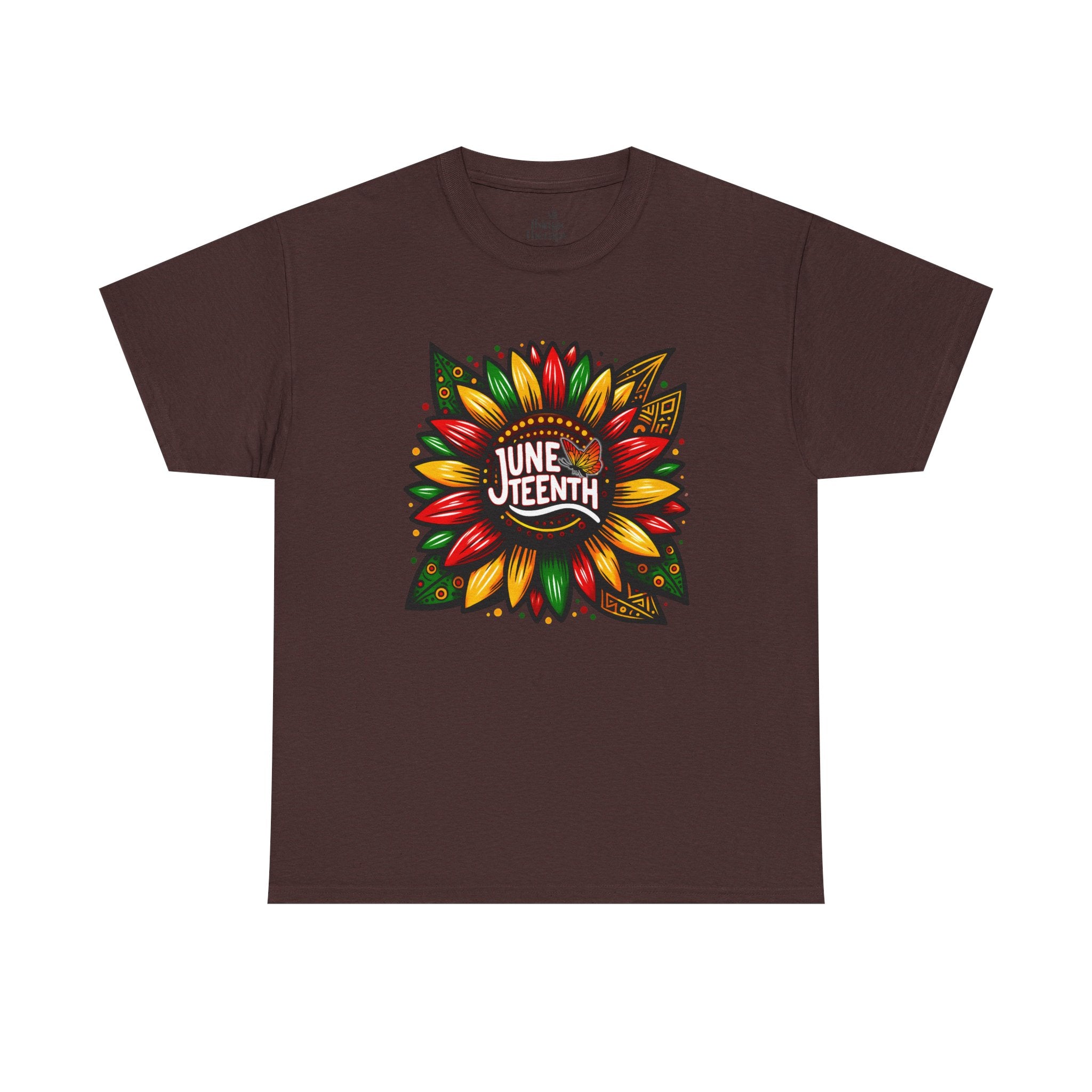 Juneteenth Floral Unisex Heavy Cotton Tee, Celebrate Freedom, Black History Month, Gift for Activists, Summer T-Shirt, Equality Apparel