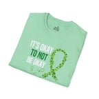 Mental Health Awareness Unisex Softstyle T-Shirt - Supportive Green Ribbon Design