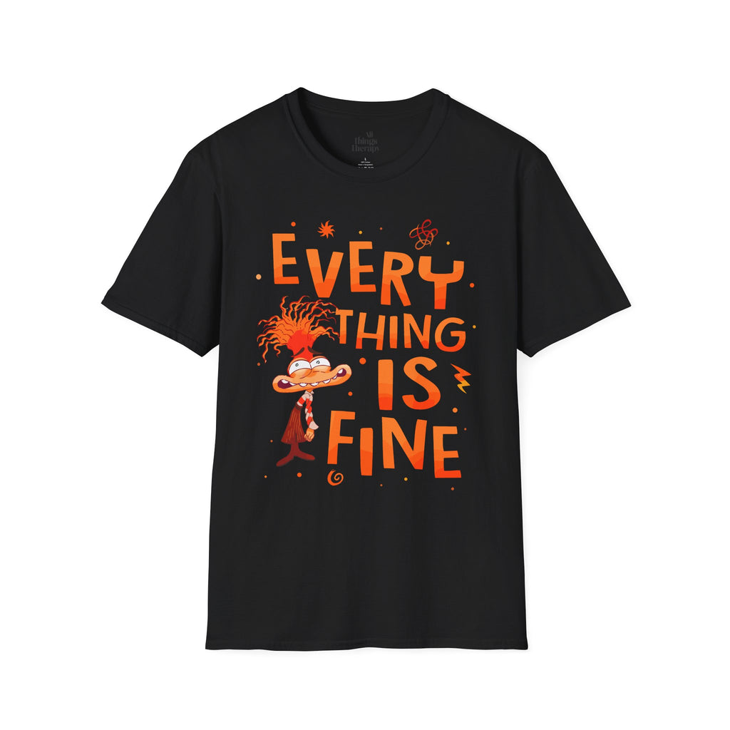 Everything Is Fine T-Shirt — Funny Retro Cartoon Stress Relief Tee