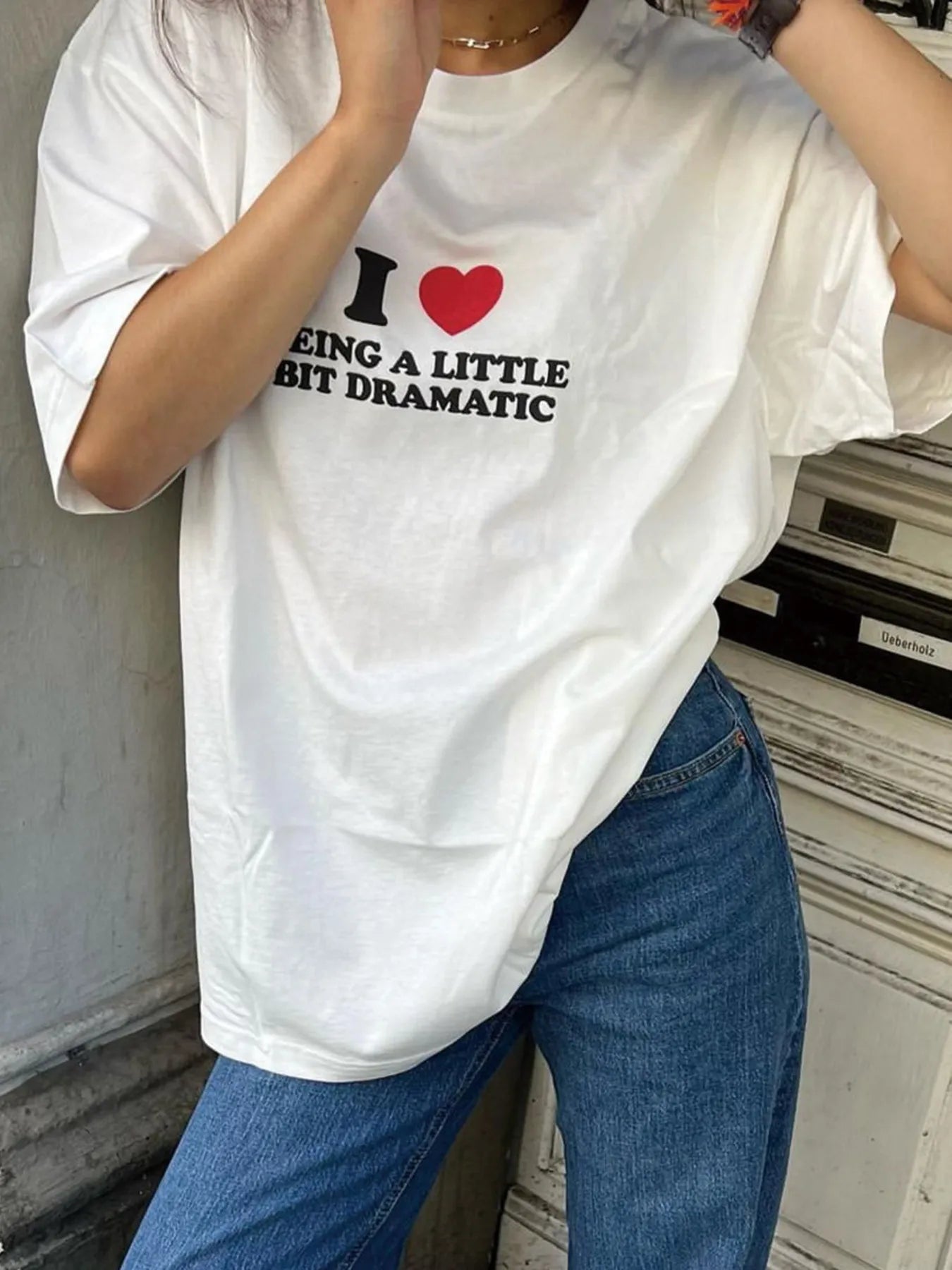 Plus Size Letter Graphic Round Neck Short Sleeve T-Shirt