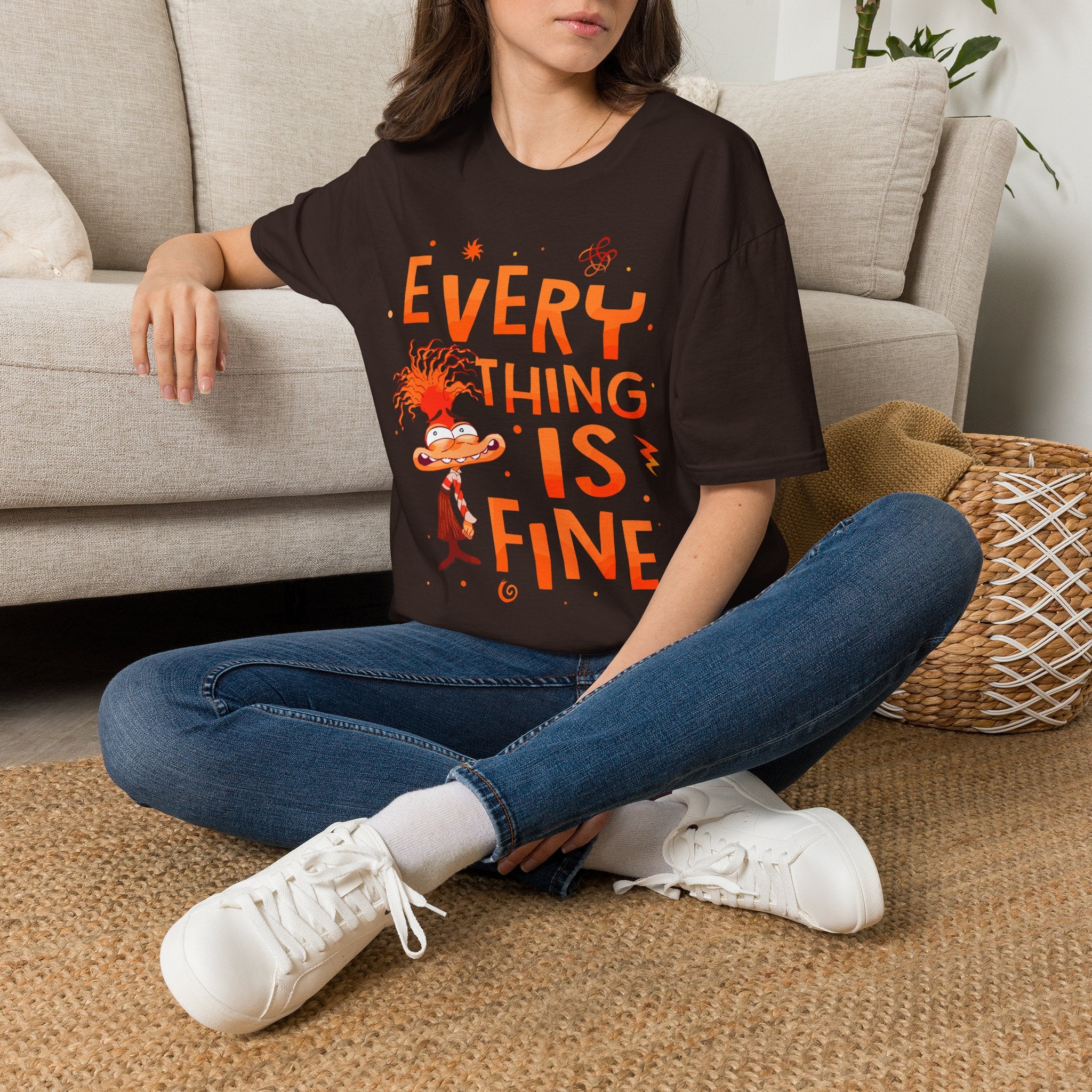 Everything Is Fine T-Shirt — Funny Retro Cartoon Stress Relief Tee
