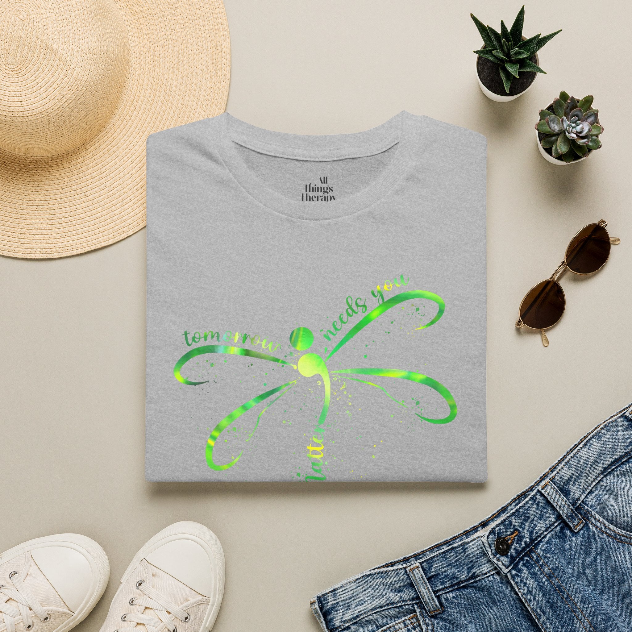 Dragonfly Graphic T-Shirt — "Tomorrow Needs You" Inspirational Tee
