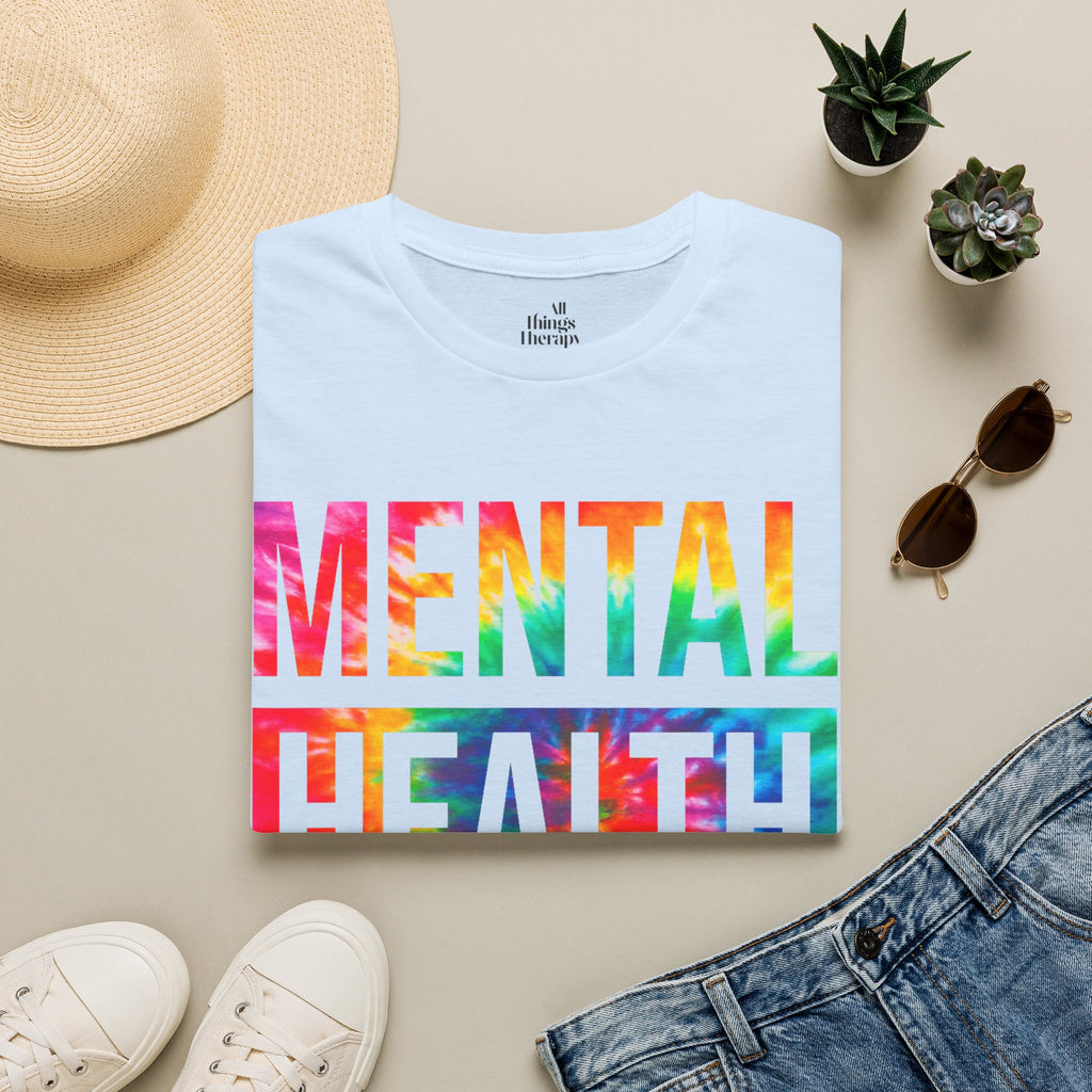 Mental Health Matters T-Shirt — Rainbow Tie-Dye Awareness Tee